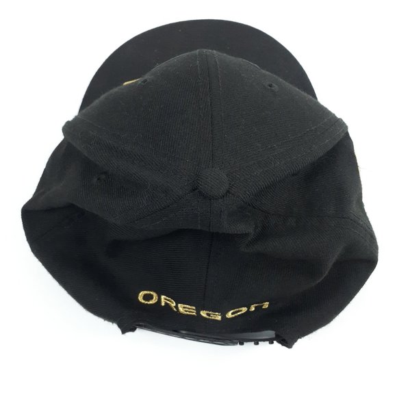 New Era Oregon Ducks Baseball Cap 100% Wool Gold Black Adjustable Snap Back Cap - Picture 12 of 16